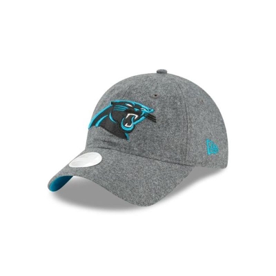 Grey Carolina Panthers Hat - New Era NFL Melton Wool 9TWENTY Adjustable Caps USA3081257